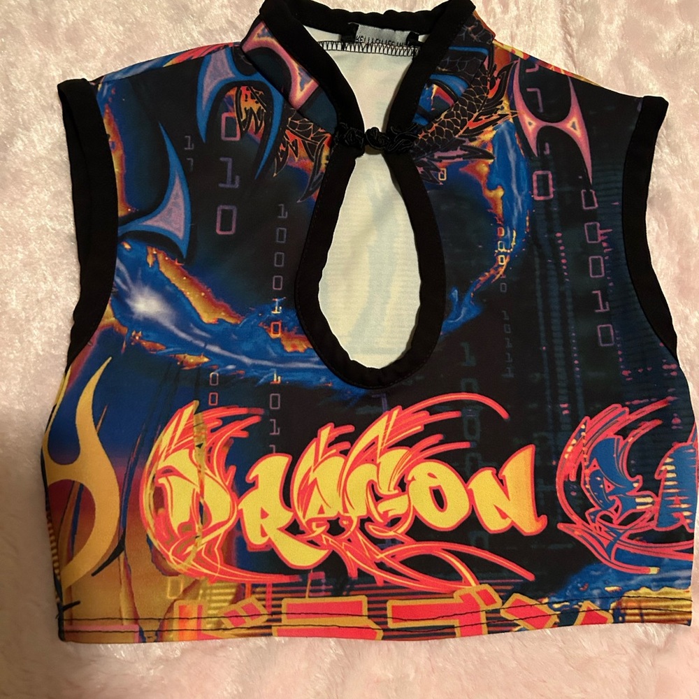 Pretty Little Thing Asian inspired crop top.
